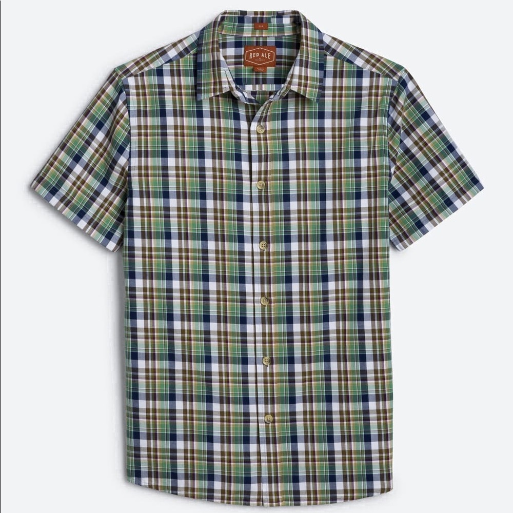 NWT Red Ale by Alesbury Velasquez Short Sleeve Twill Shirt. M